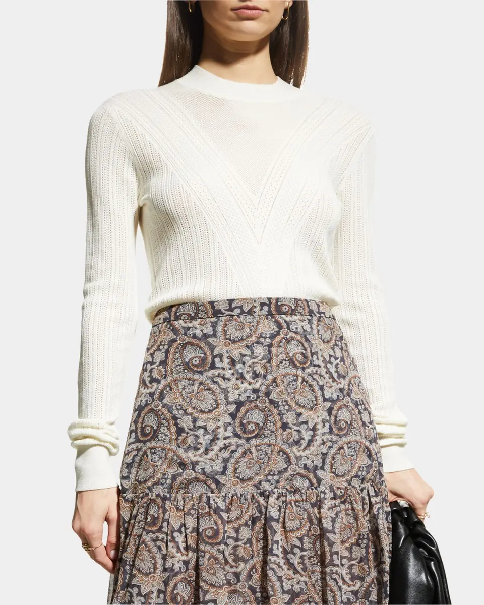 Veronica Beard Raylan Stretch-Knit Pullover Sweater | Thumbnail 3