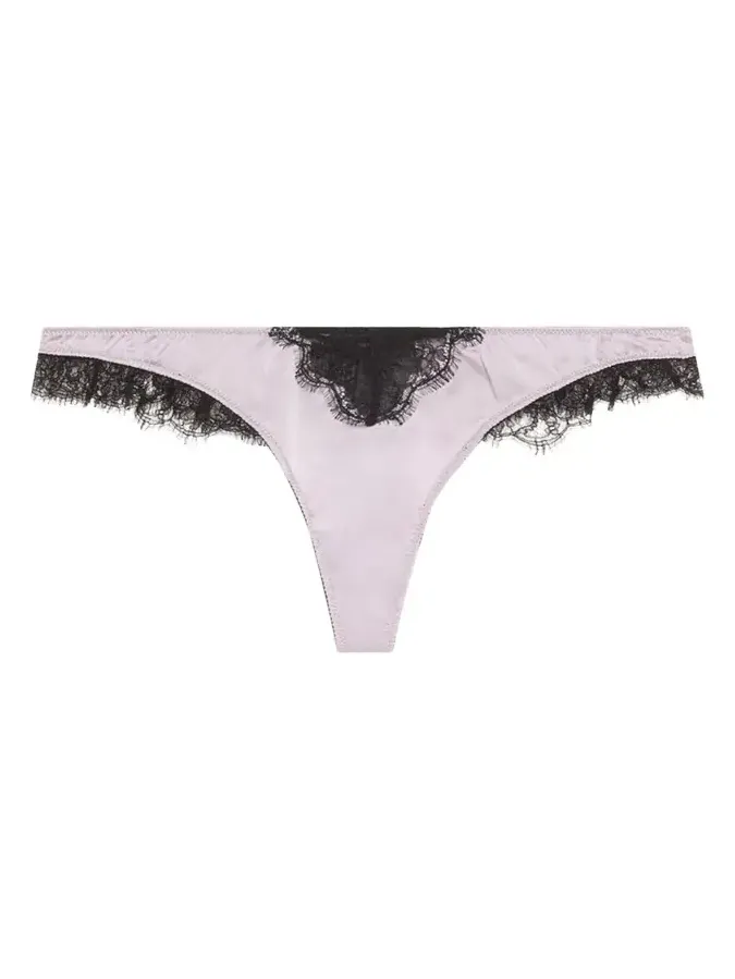 Sensuel Lace-Trim Silk Thong