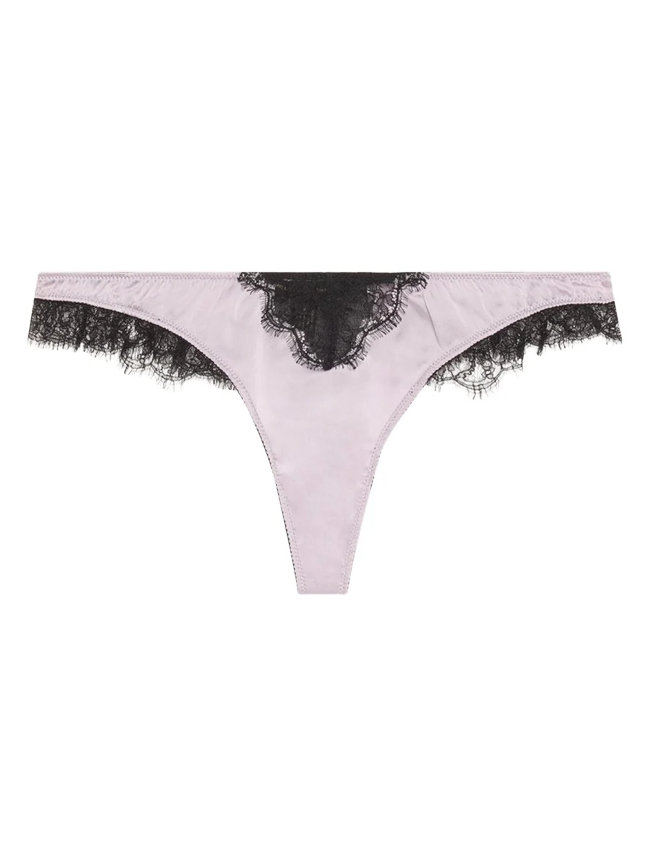 Sensuel Lace-Trim Silk Thong Sensuel Lace-Trim Silk Thong