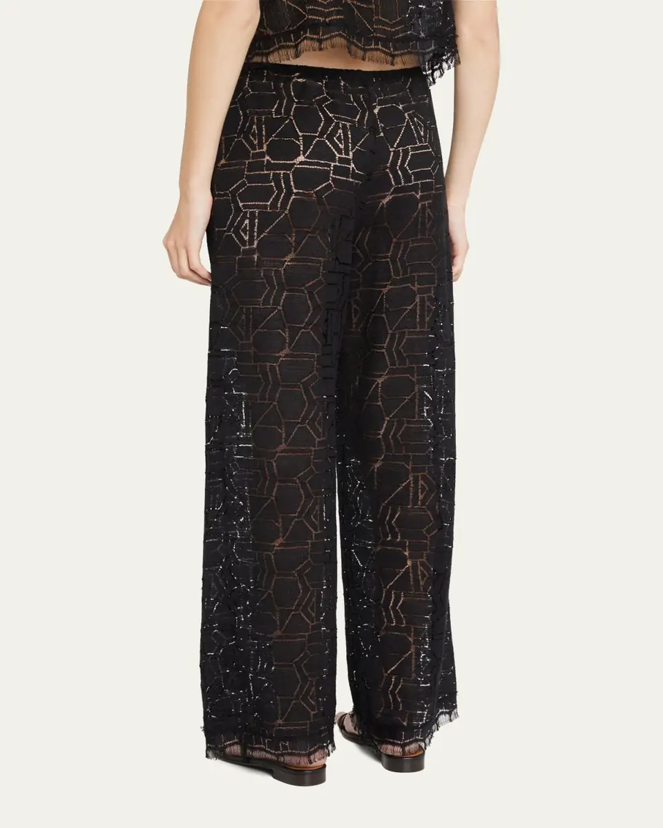 LESET Daniel Wide-Leg Lace Pants | Thumbnail 3 LESET Daniel Wide-Leg Lace Pants | Thumbnail 3
