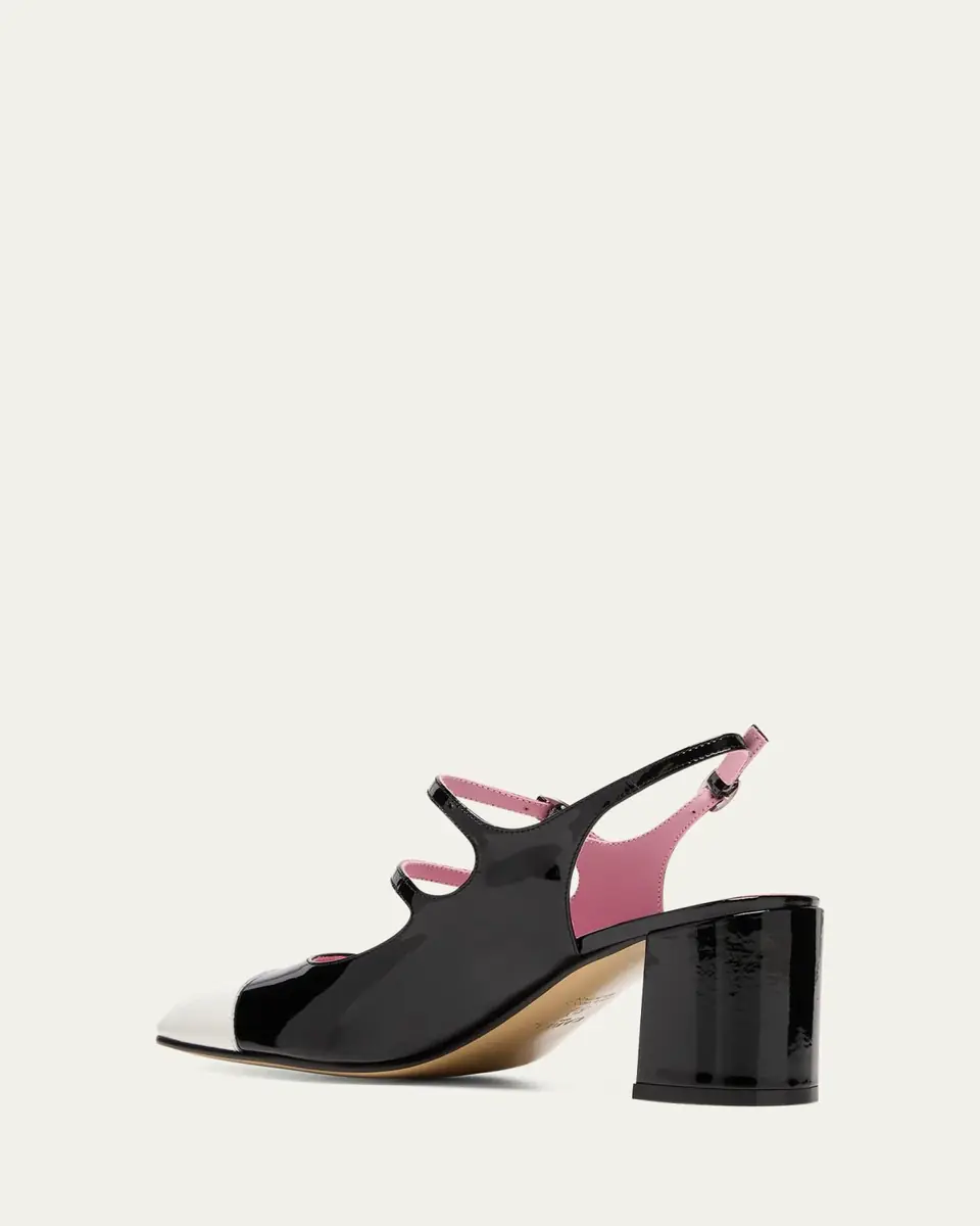 CAREL Papaya Bicolor Patent Slingback Pumps | Thumbnail 4