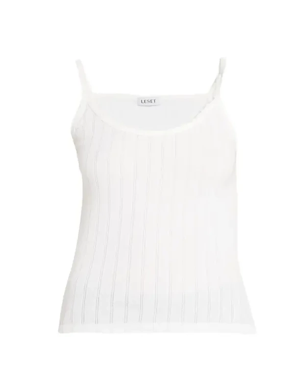Cotton Pointelle Scalloped Tank Top Cotton Pointelle Scalloped Tank Top