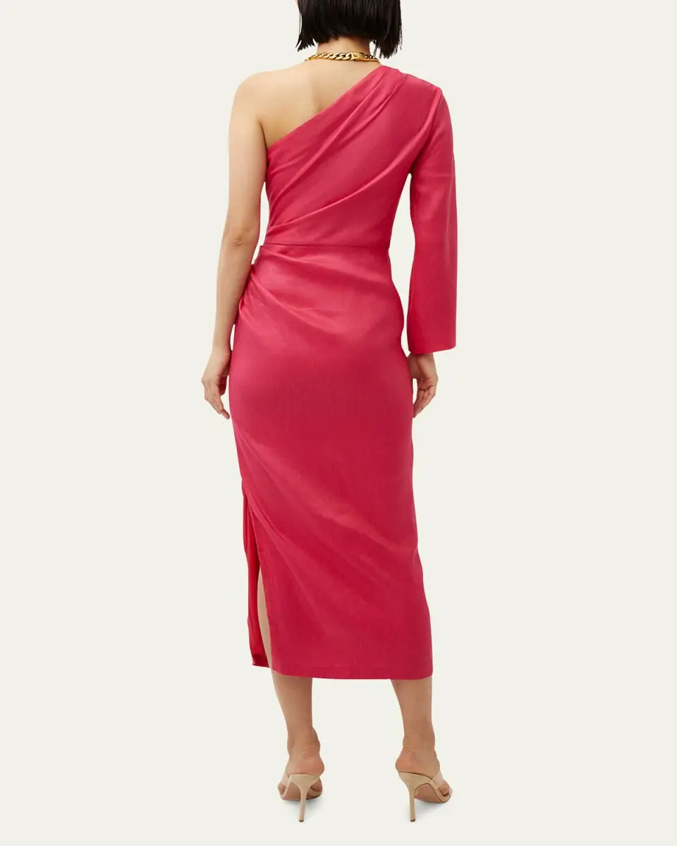 Veronica Beard Patsy One-Shoulder Midi Dress | Thumbnail 3