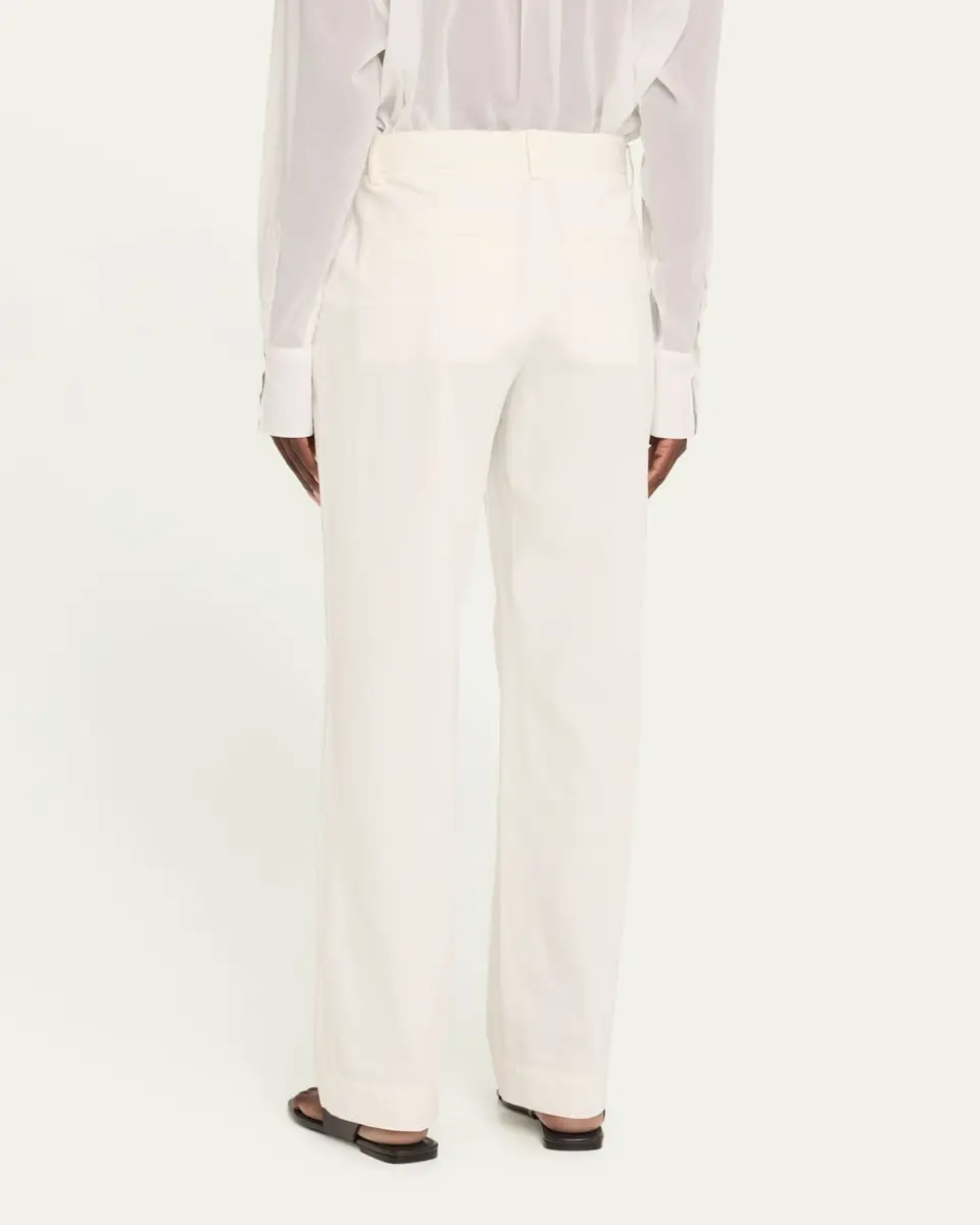 Toteme Slant-Pocket Pleated Straight-Leg Cotton Trousers | Thumbnail 3