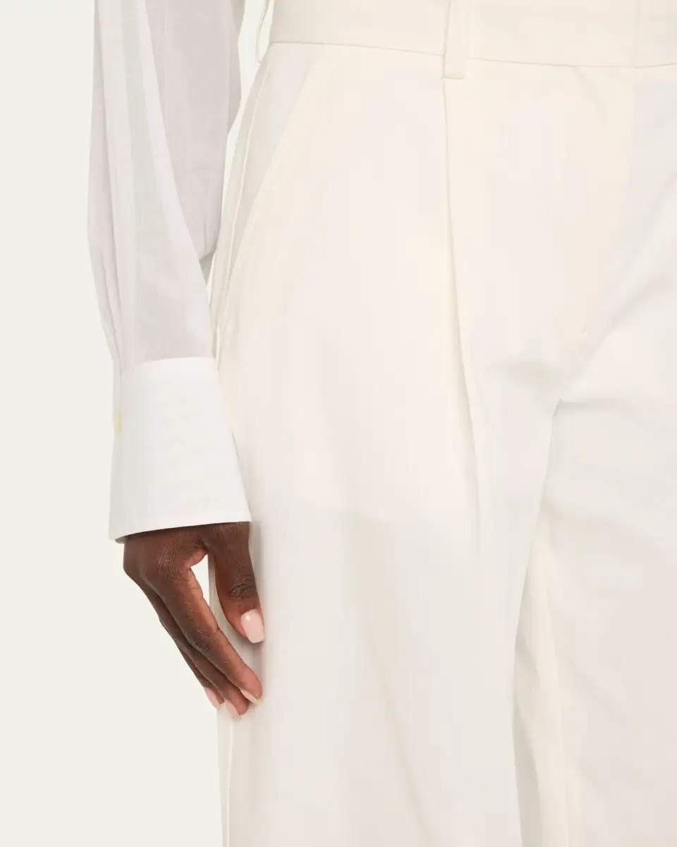 Toteme Slant-Pocket Pleated Straight-Leg Cotton Trousers | Thumbnail 5