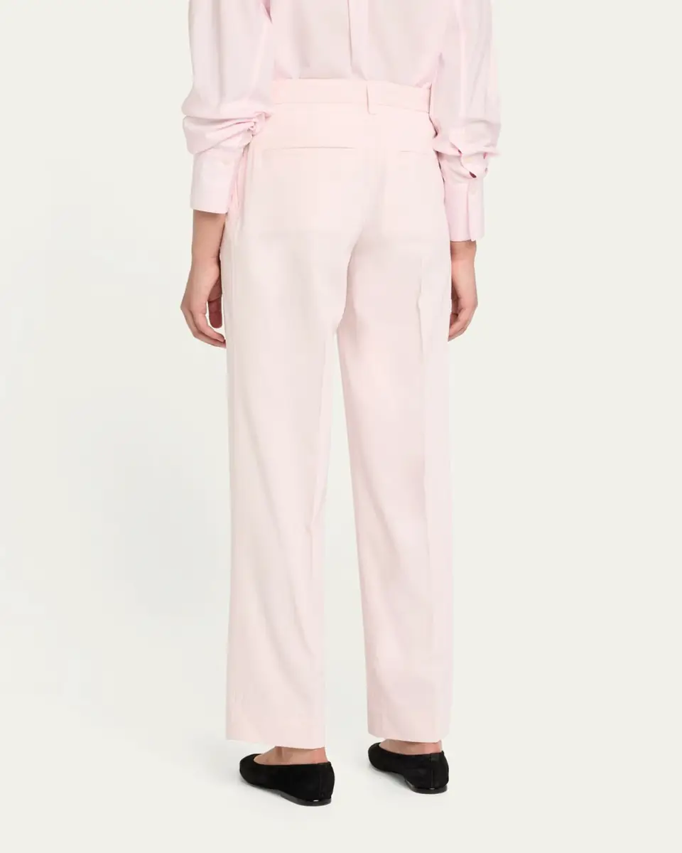 Toteme Slant-Pocket Pleated Straight-Leg Cotton Trousers | Thumbnail 7