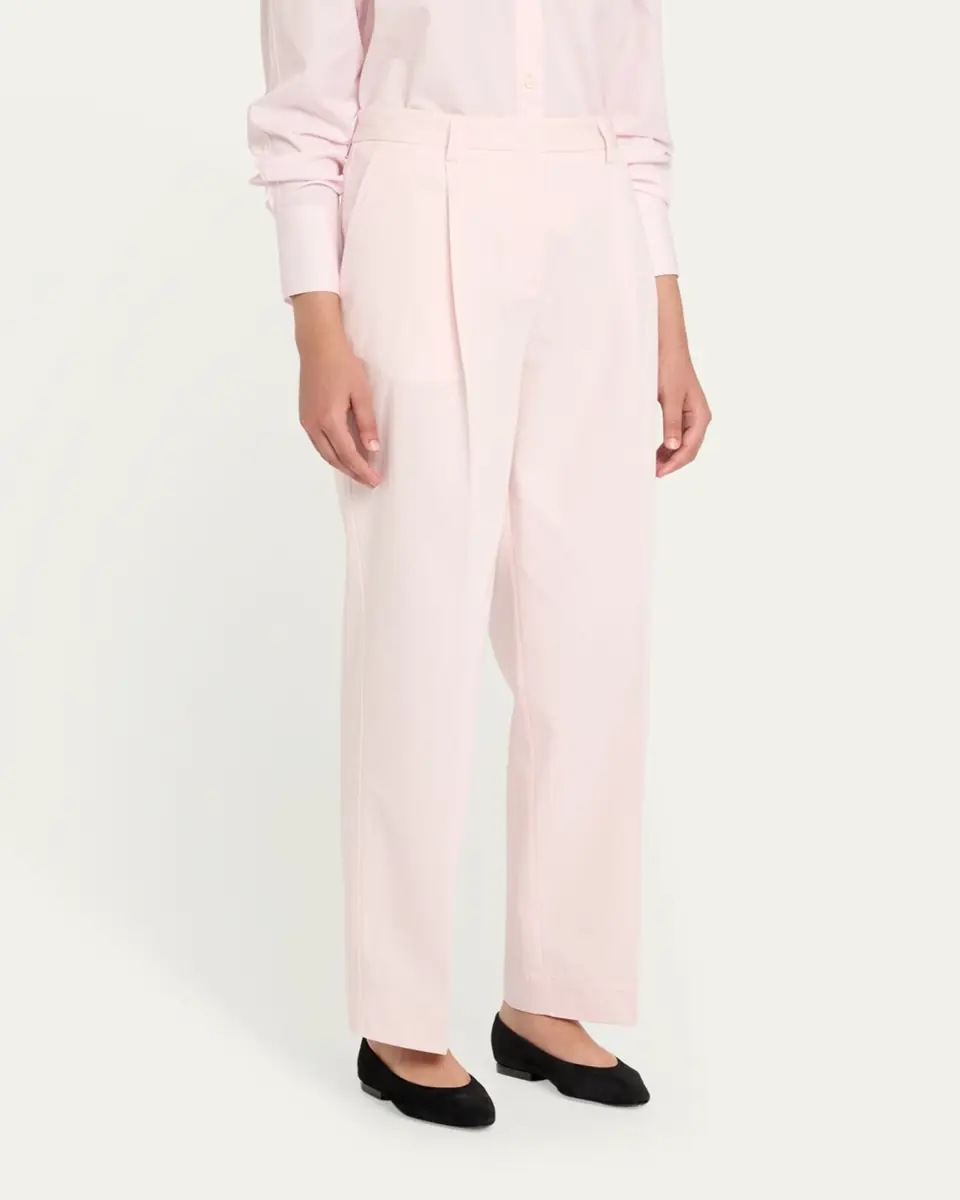 Toteme Slant-Pocket Pleated Straight-Leg Cotton Trousers | Thumbnail 8