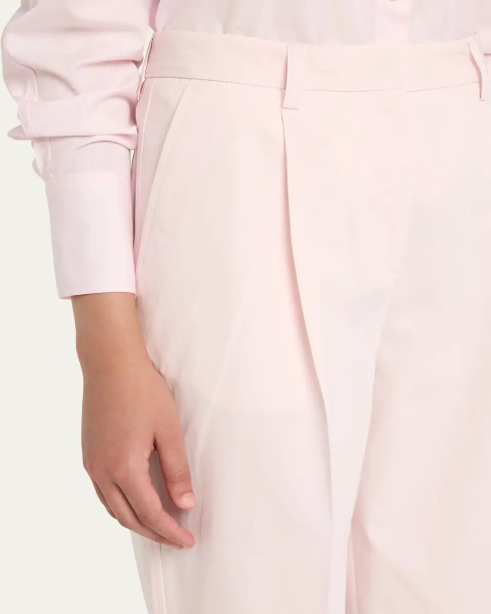 Toteme Slant-Pocket Pleated Straight-Leg Cotton Trousers | Thumbnail 9