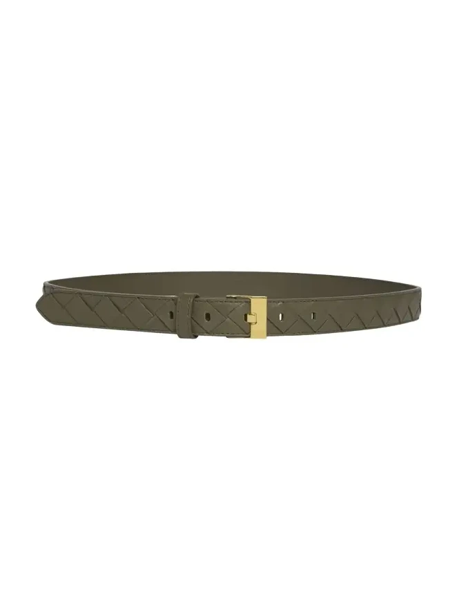 Watch-Buckle Intrecciato Leather Belt Watch-Buckle Intrecciato Leather Belt