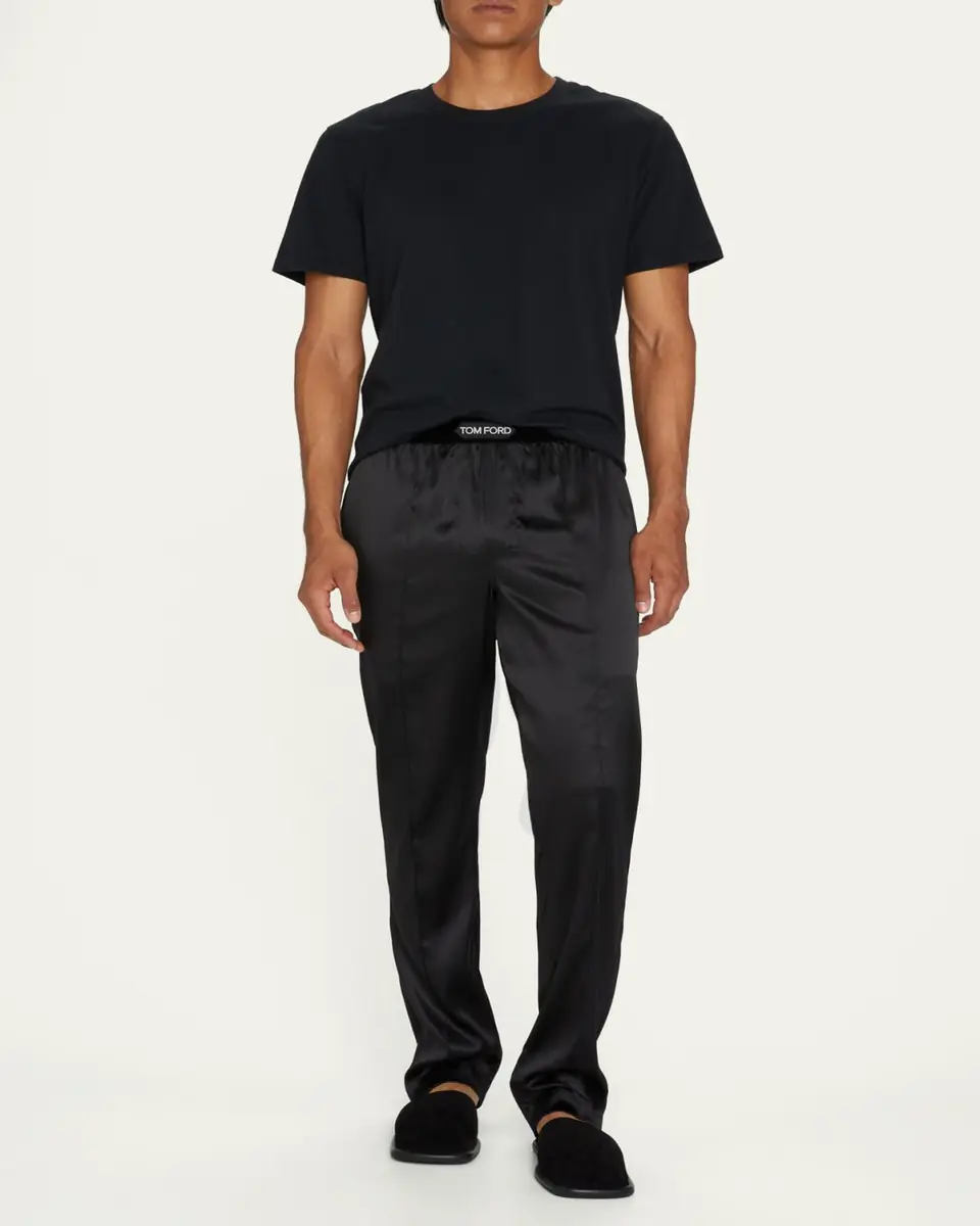 Tom Ford Men's Silk Logo Pajama Pants | Thumbnail 2 Tom Ford Men's Silk Logo Pajama Pants | Thumbnail 2