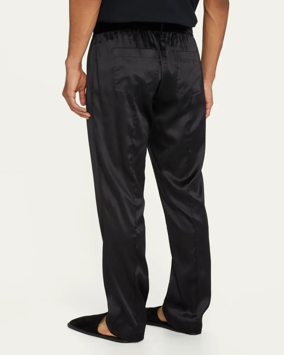 Tom Ford Men's Silk Logo Pajama Pants | Thumbnail 3 Tom Ford Men's Silk Logo Pajama Pants | Thumbnail 3