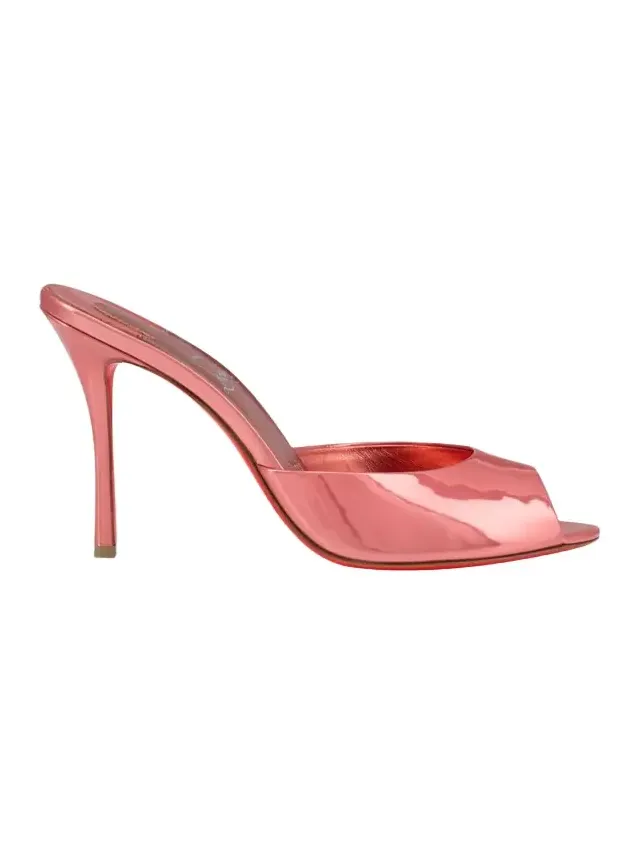 100mm Me Dolly Metallic Leather Slide Sandals
