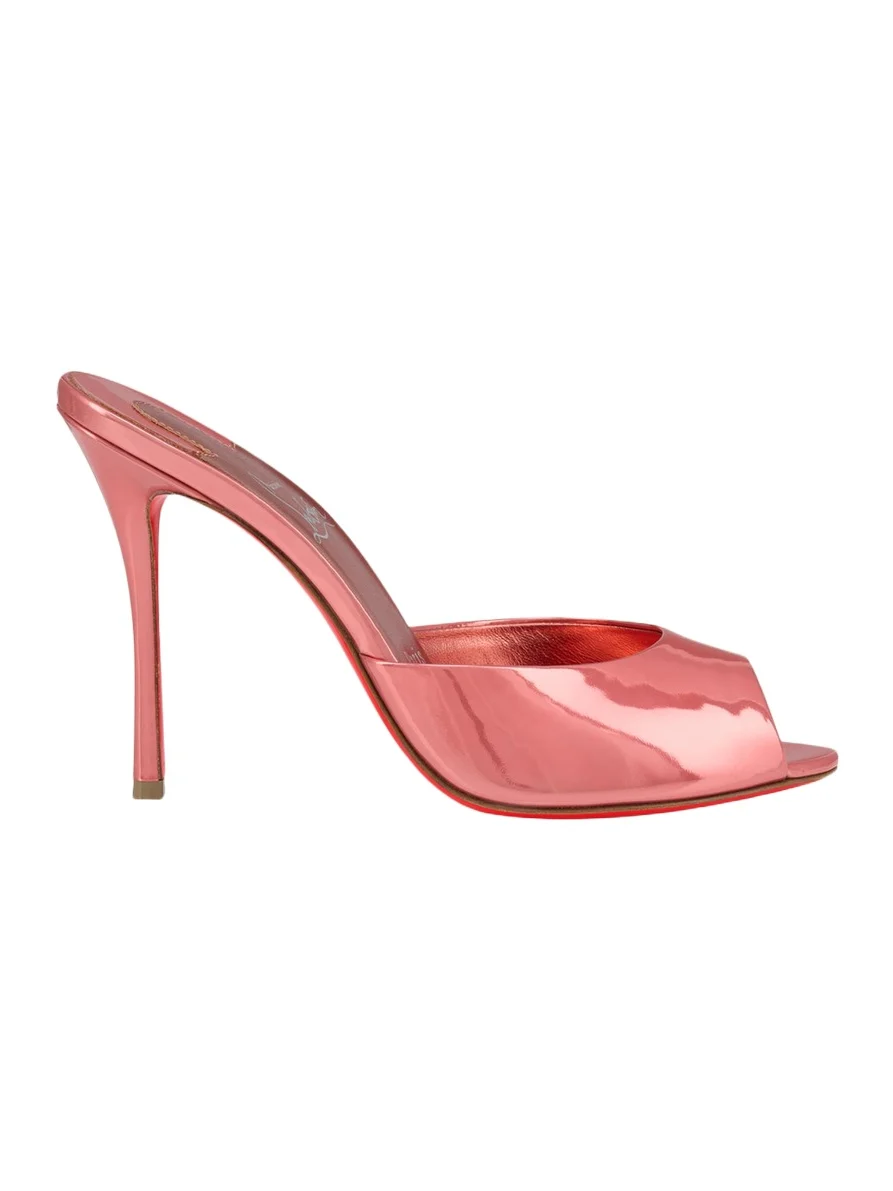 100mm Me Dolly Metallic Leather Slide Sandals 100mm Me Dolly Metallic Leather Slide Sandals