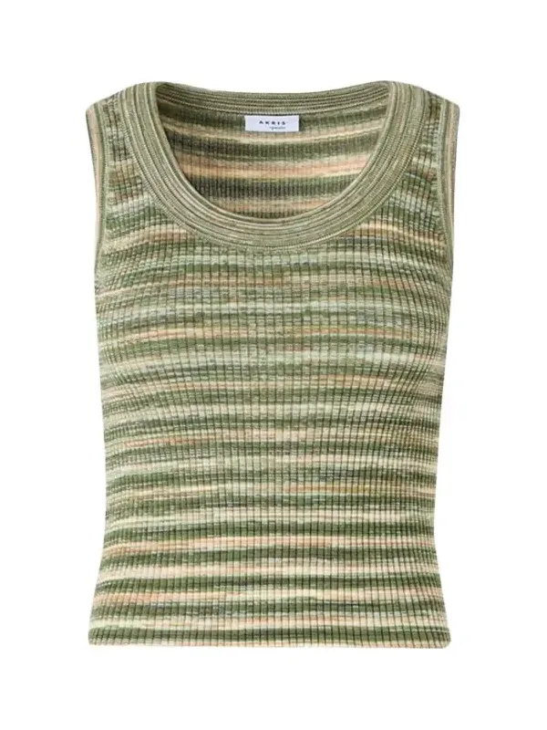 Scoop-Neck Space Dye Merino Wool Rib Tank Top Scoop-Neck Space Dye Merino Wool Rib Tank Top