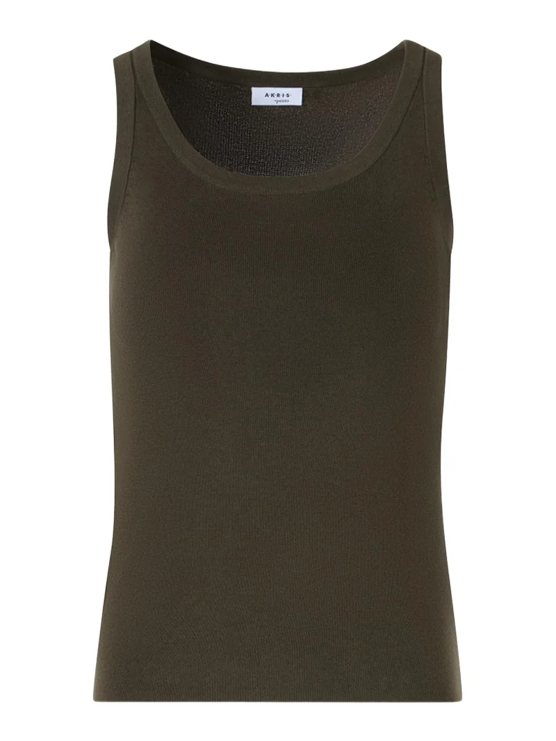 Akris punto Cotton Rib Scoop-Neck Tank Top