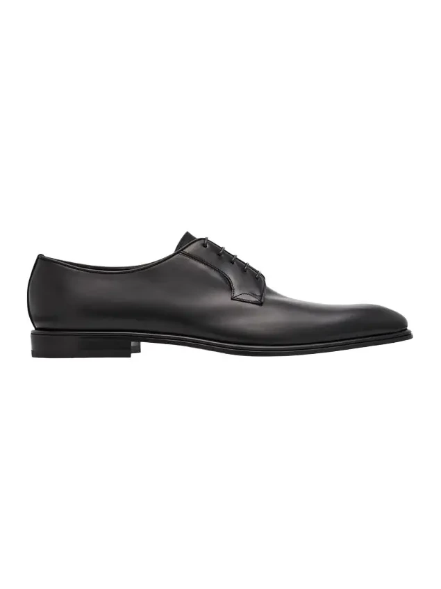 Men's Stefano Almond-Toe Leather Derby Shoes
