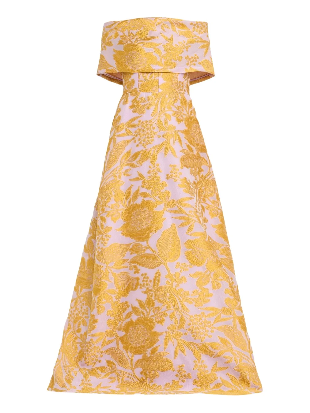 Floral Fil Coupe Off-The-Shoulder Gown