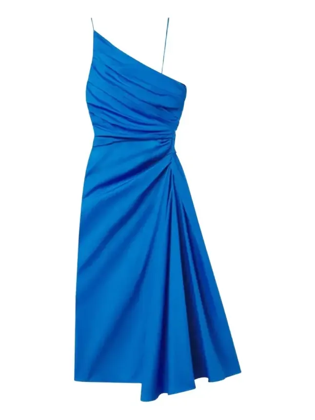 Juno Ruched One-Shoulder Midi Dress Juno Ruched One-Shoulder Midi Dress