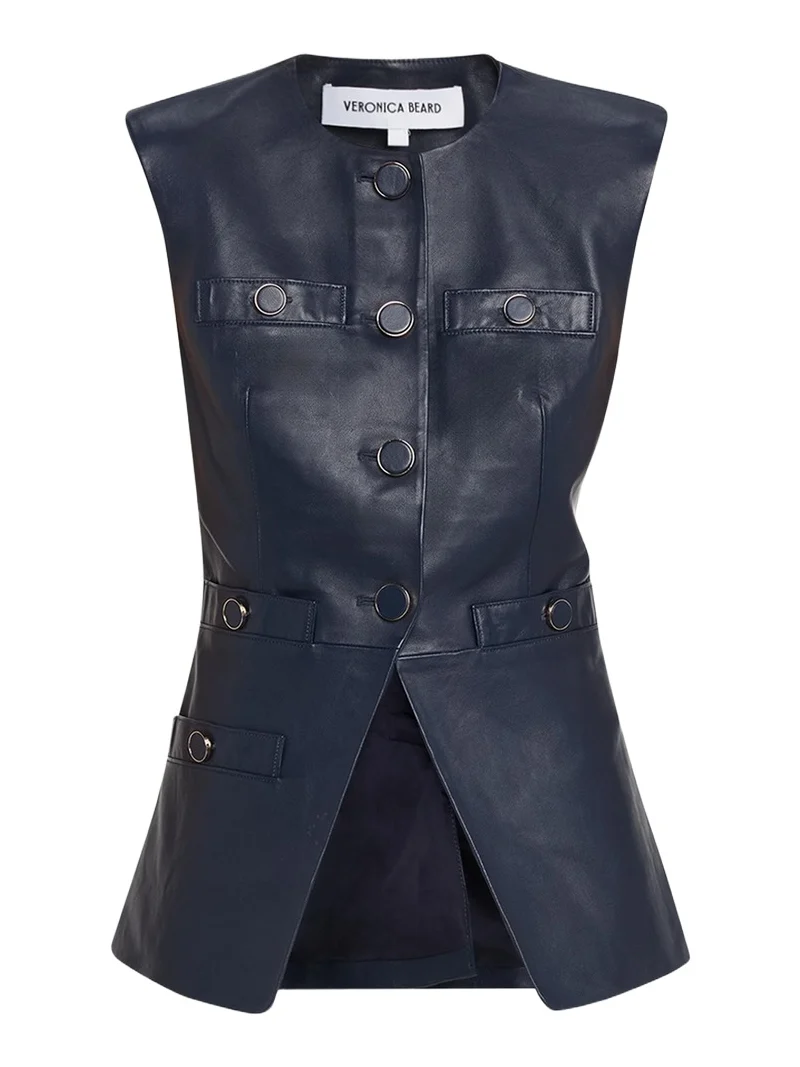 Veronica Beard Tamara Leather Vest