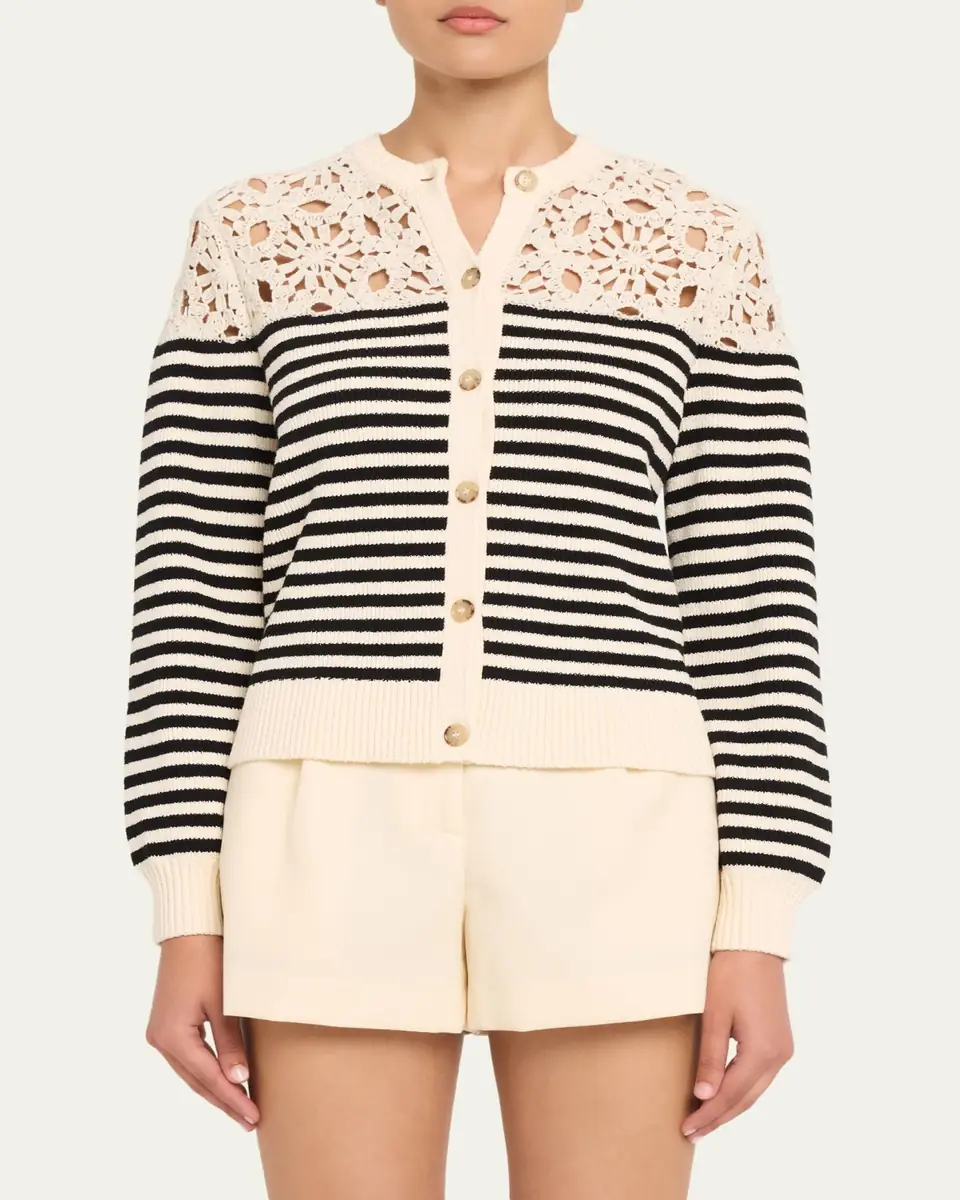 Frame The Coastal Stripe Cardigan | Thumbnail 4 Frame The Coastal Stripe Cardigan | Thumbnail 4