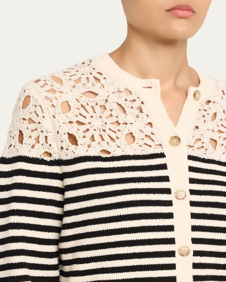 Frame The Coastal Stripe Cardigan | Thumbnail 5 Frame The Coastal Stripe Cardigan | Thumbnail 5