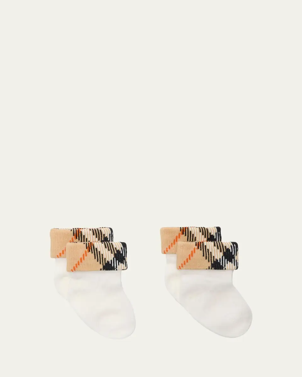 Burberry Kid's Two-Pack Cotton-Blend Socks | Thumbnail 2