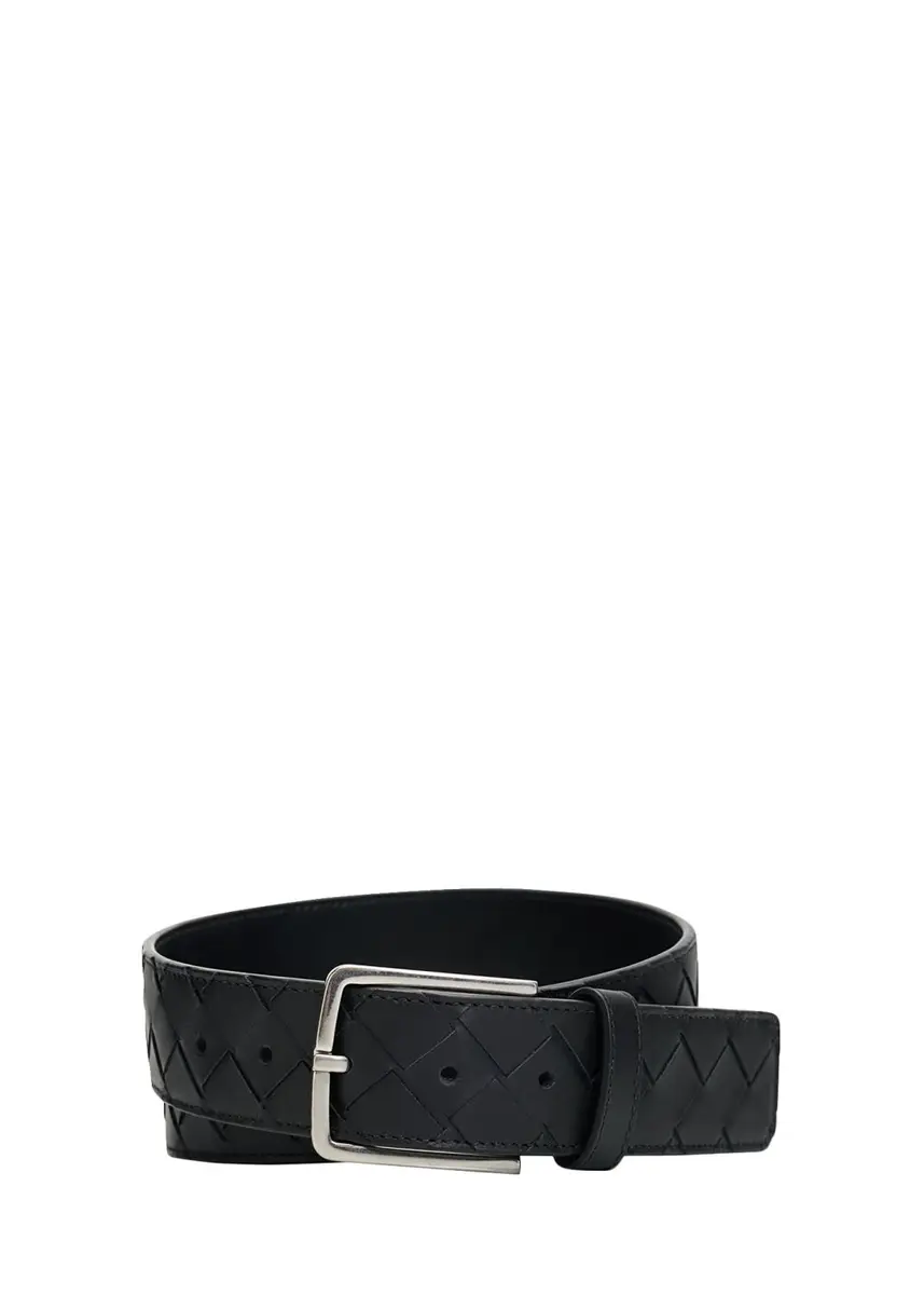 Bottega Veneta Men's Maxi-Intrecciato Leather Belt | Thumbnail 3