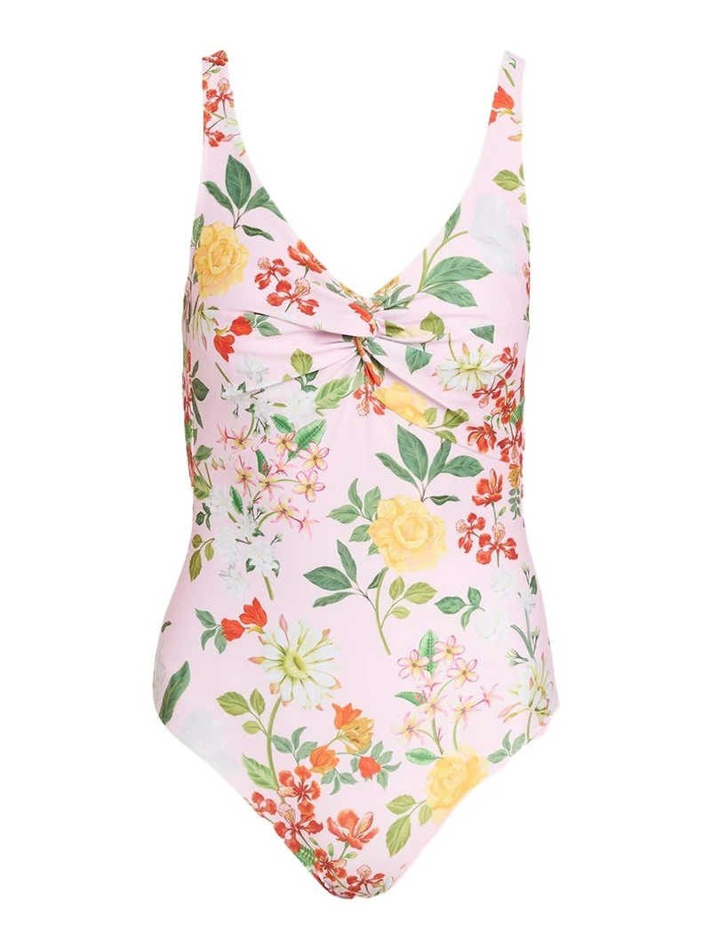 Twisted Drape Floral One-Piece Swimsuit Twisted Drape Floral One-Piece Swimsuit