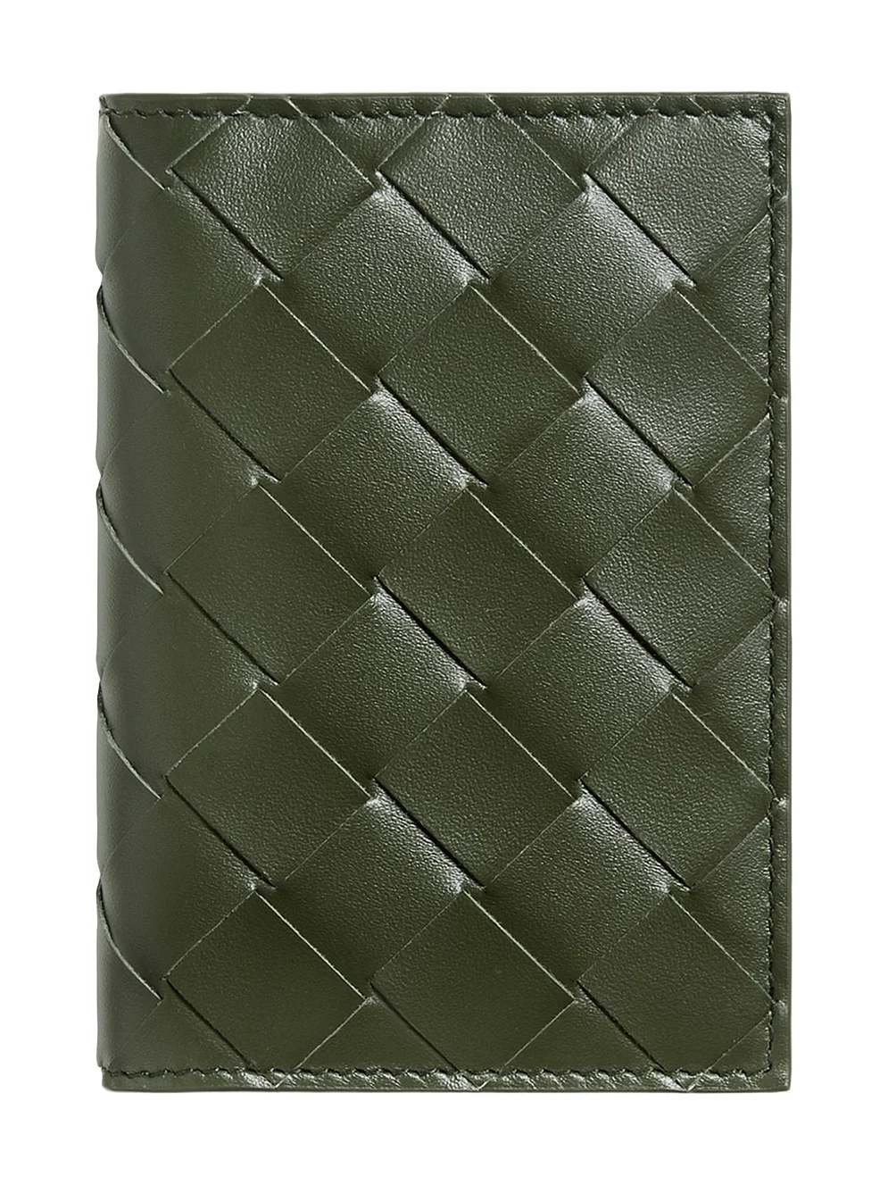 Men's Intrecciato Leather Flap Card Case