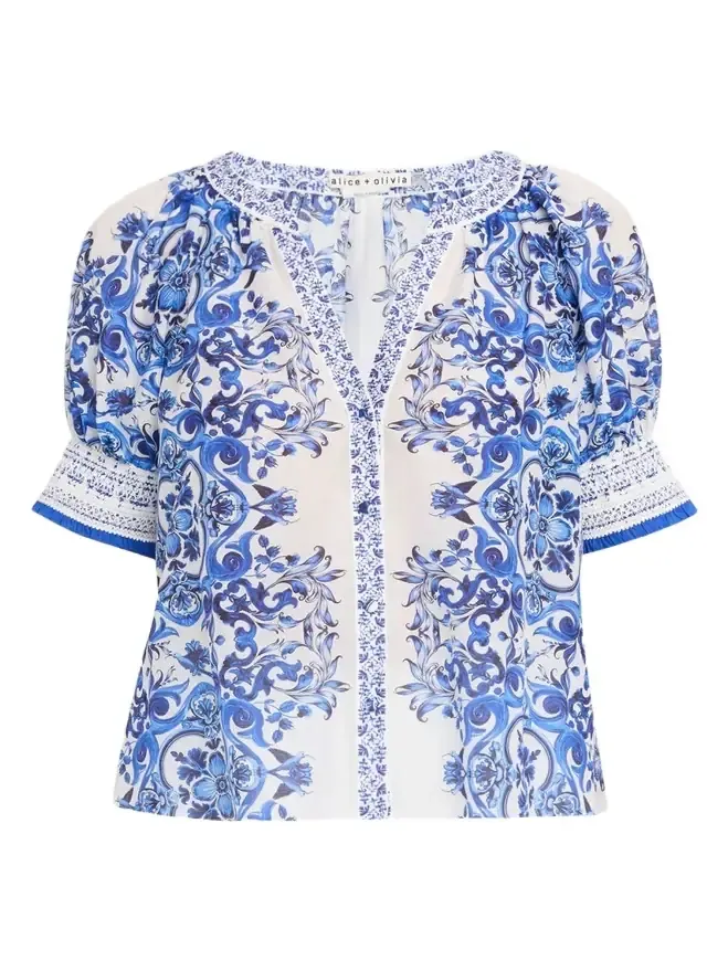 Thalia Puff-Sleeve Blouse