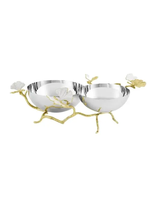 Michael Aram Butterfly Gingko Gold Double Dish