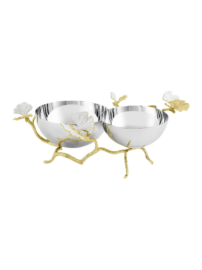 Michael Aram Butterfly Gingko Gold Double Dish