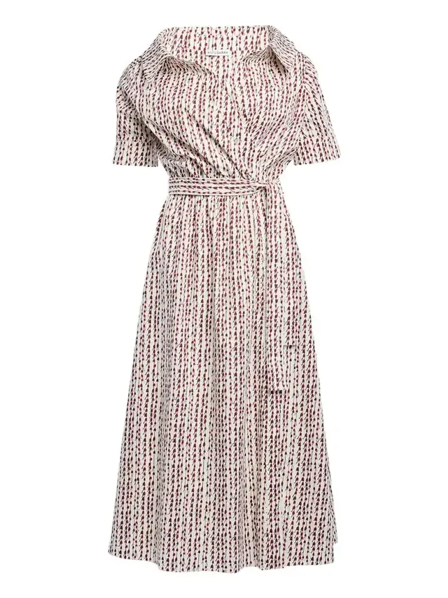 Lydia Abstract-Print Waist-Tie Midi Shirtdress Lydia Abstract-Print Waist-Tie Midi Shirtdress