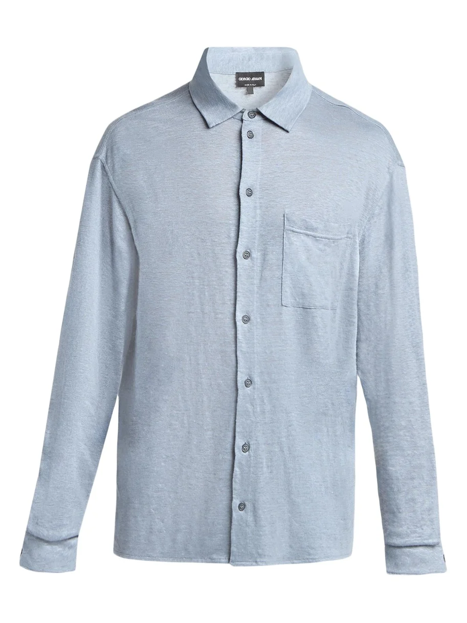 Men's Jersey Linen Button-Down Shirt Men's Jersey Linen Button-Down Shirt