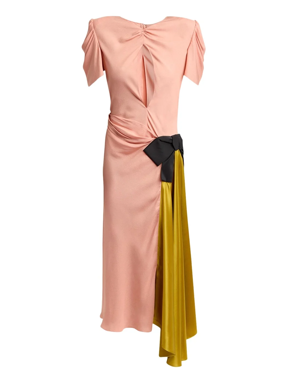 Gathered Colorblock Midi Dress Gathered Colorblock Midi Dress