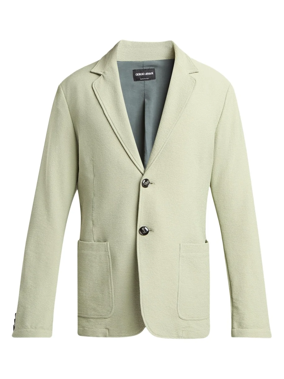 Giorgio Armani Men's Seersucker Patch-Pocket Blazer