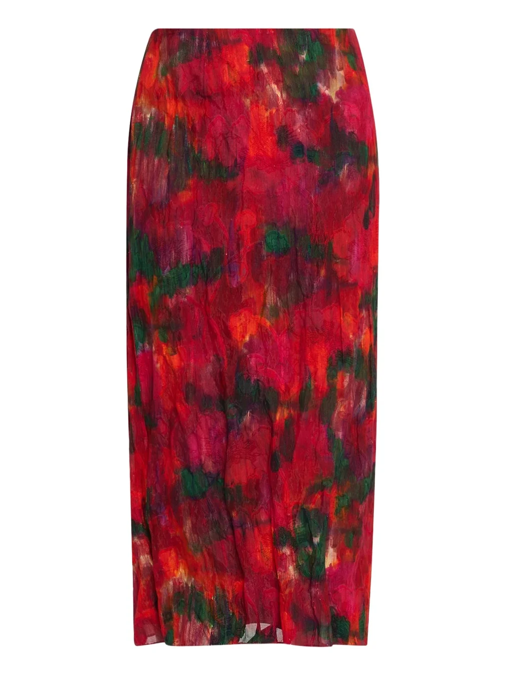Lafayette 148 New York Abstract-Print Crinkled Cotton Midi Skirt