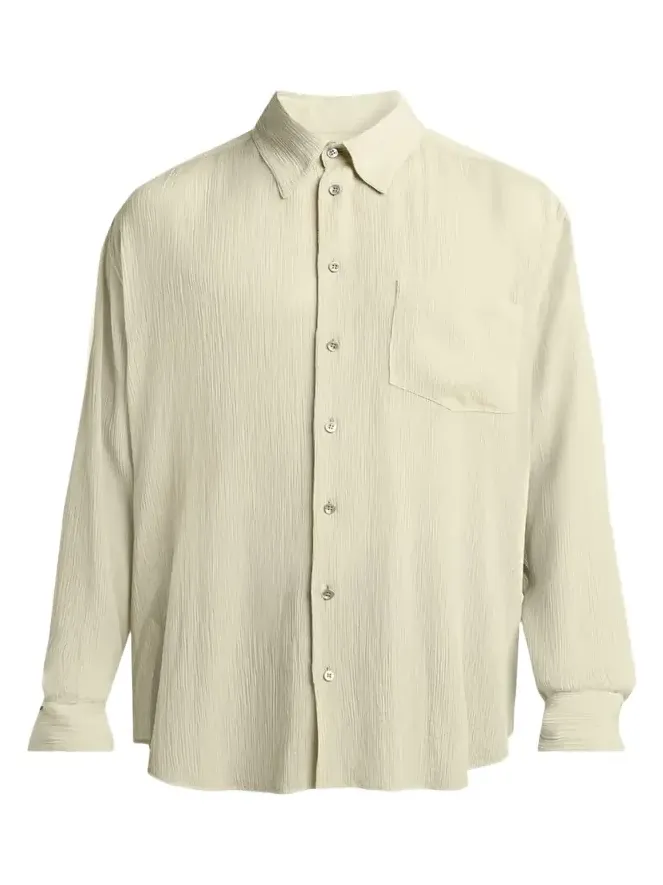 Men's Cotton and Silk Textured Button-Down Shirt Men's Cotton and Silk Textured Button-Down Shirt