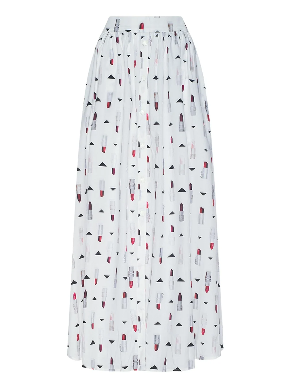 Seina Lipstick-Print Midi Skirt Seina Lipstick-Print Midi Skirt