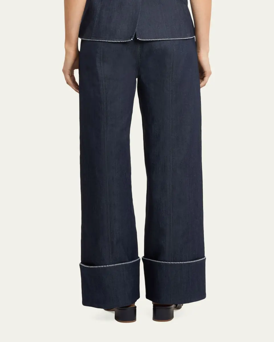 Cinq à Sept Wide-Leg Twist-Trim Jeans | Thumbnail 3 Cinq à Sept Wide-Leg Twist-Trim Jeans | Thumbnail 3