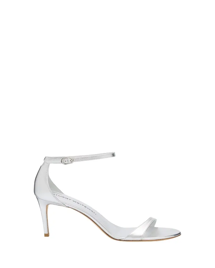 Stuart Weitzman Nudist II Metallic Ankle-Strap Sandals | Image 1 Stuart Weitzman Nudist II Metallic Ankle-Strap Sandals | Image 1
