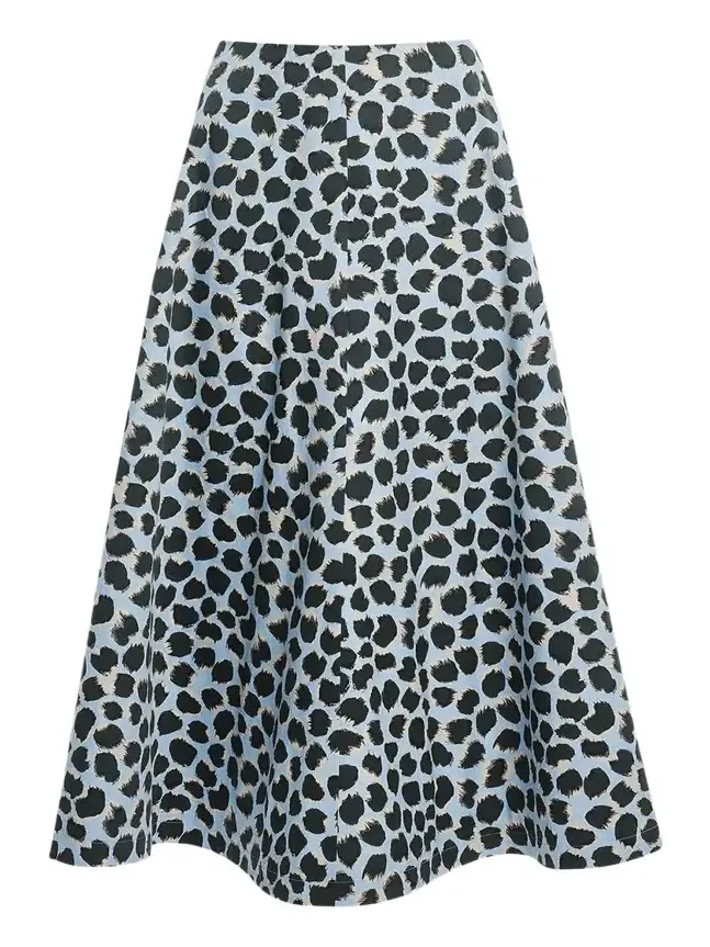 Varda Animal-Print Midi Skirt