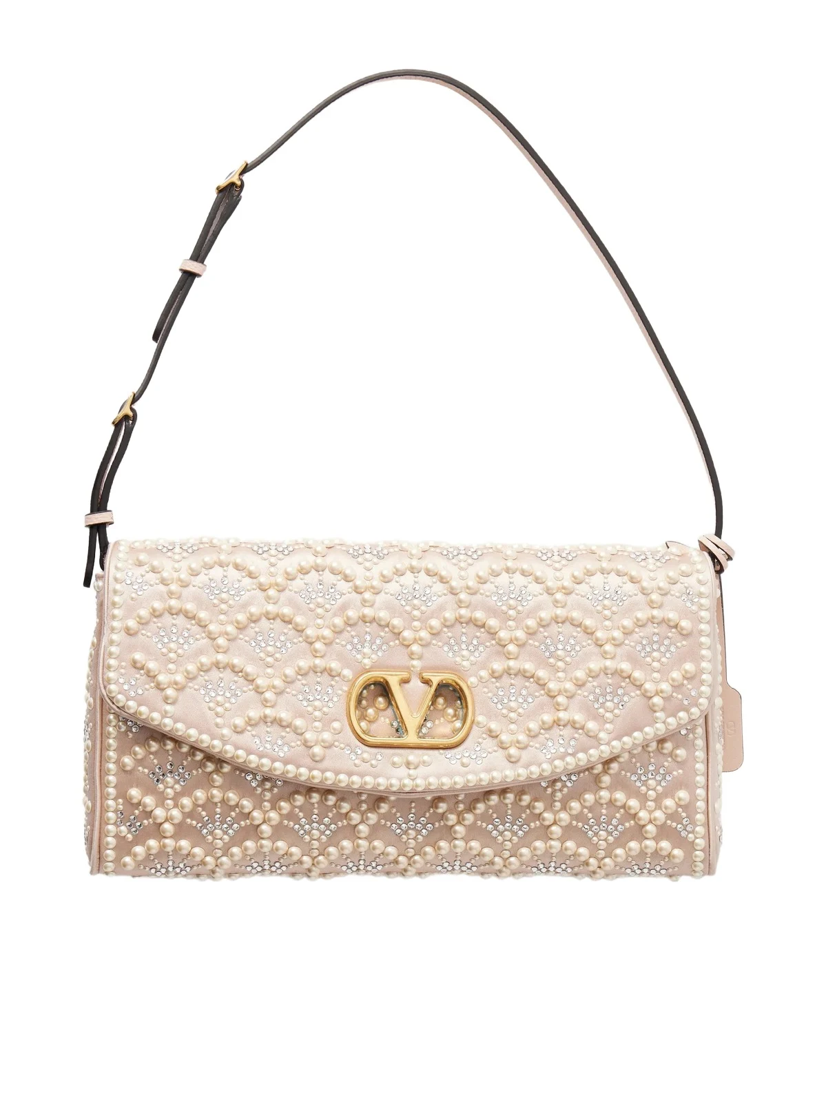 Devain Pearl And Crystal-embellished Satin Shoulder Bag Devain Pearl And Crystal-embellished Satin Shoulder Bag