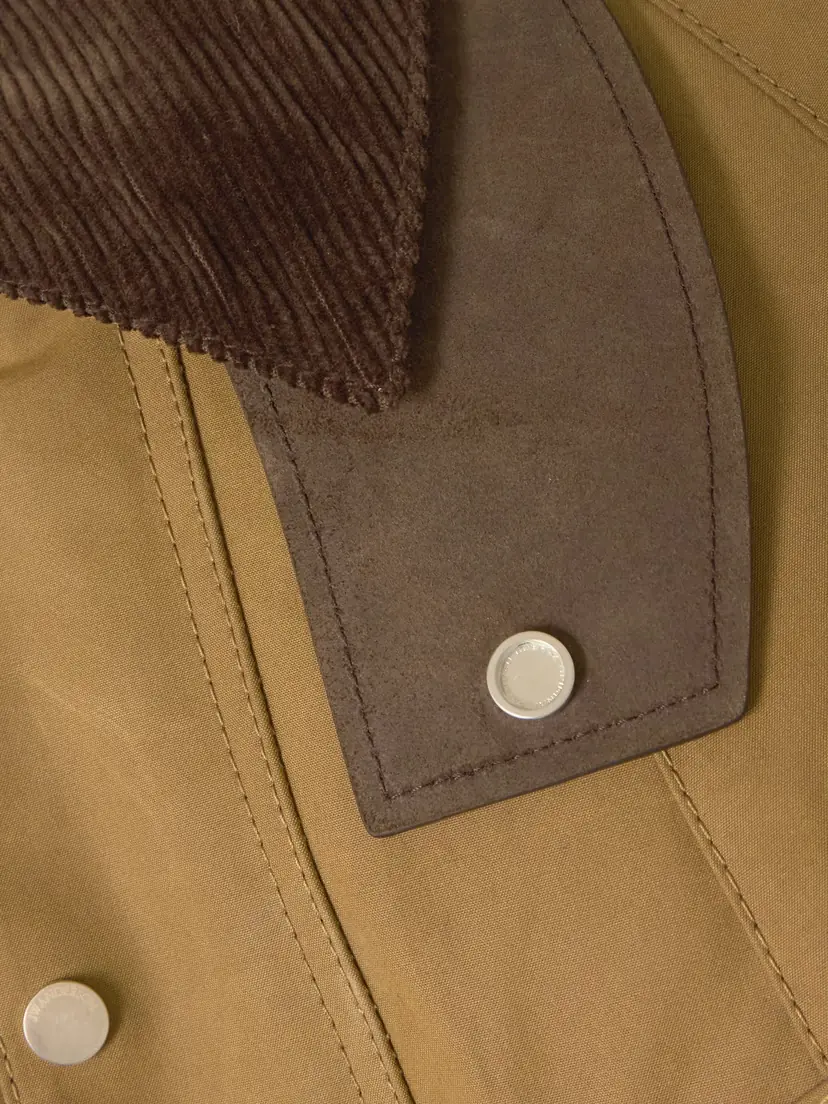 JW Anderson Cropped Corduroy-trimmed Waxed-cotton Jacket | Thumbnail 5