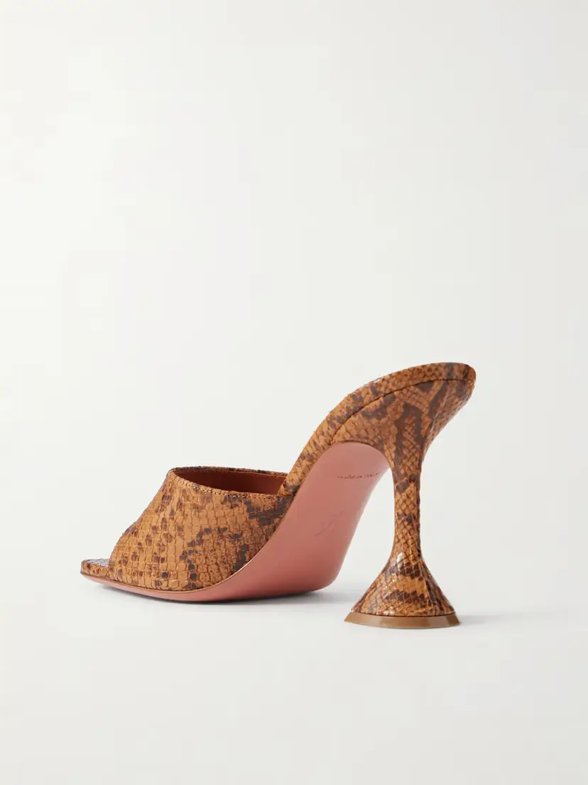 Amina Muaddi Lupita 95 Snake-effect Leather Mules - Snake print | Thumbnail 3 Amina Muaddi Lupita 95 Snake-effect Leather Mules - Snake print | Thumbnail 3