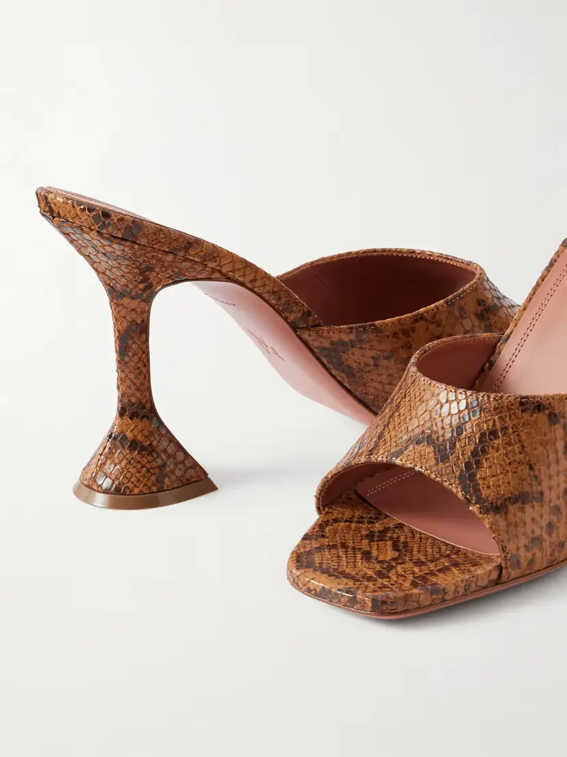 Amina Muaddi Lupita 95 Snake-effect Leather Mules - Snake print | Thumbnail 5 Amina Muaddi Lupita 95 Snake-effect Leather Mules - Snake print | Thumbnail 5
