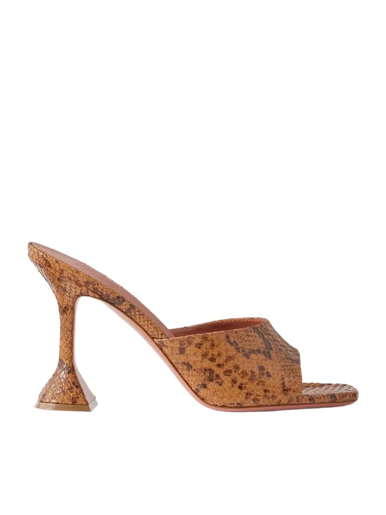 Amina Muaddi Lupita 95 Snake-effect Leather Mules - Snake print | Image 1 Amina Muaddi Lupita 95 Snake-effect Leather Mules - Snake print | Image 1