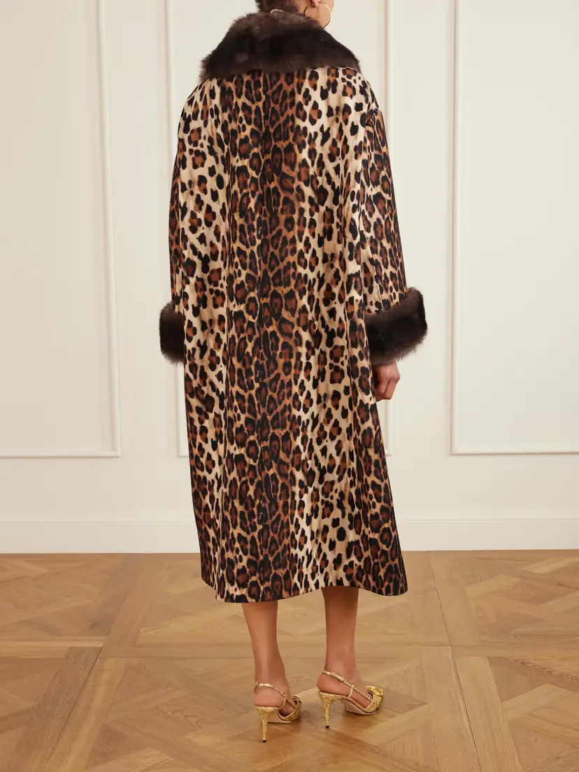 Valentino Garavani Bow-embellished Shearling-trimmed Leopard-print Wool Coat - Leopard print | Thumbnail 3 Valentino Garavani Bow-embellished Shearling-trimmed Leopard-print Wool Coat - Leopard print | Thumbnail 3