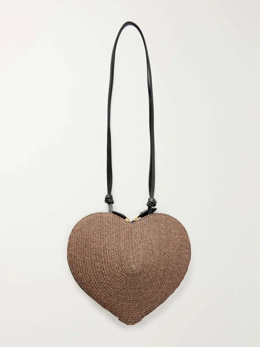 Alaïa Le Cœur Leather-trimmed Raffia Shoulder Bag | Thumbnail 3 Alaïa Le Cœur Leather-trimmed Raffia Shoulder Bag | Thumbnail 3