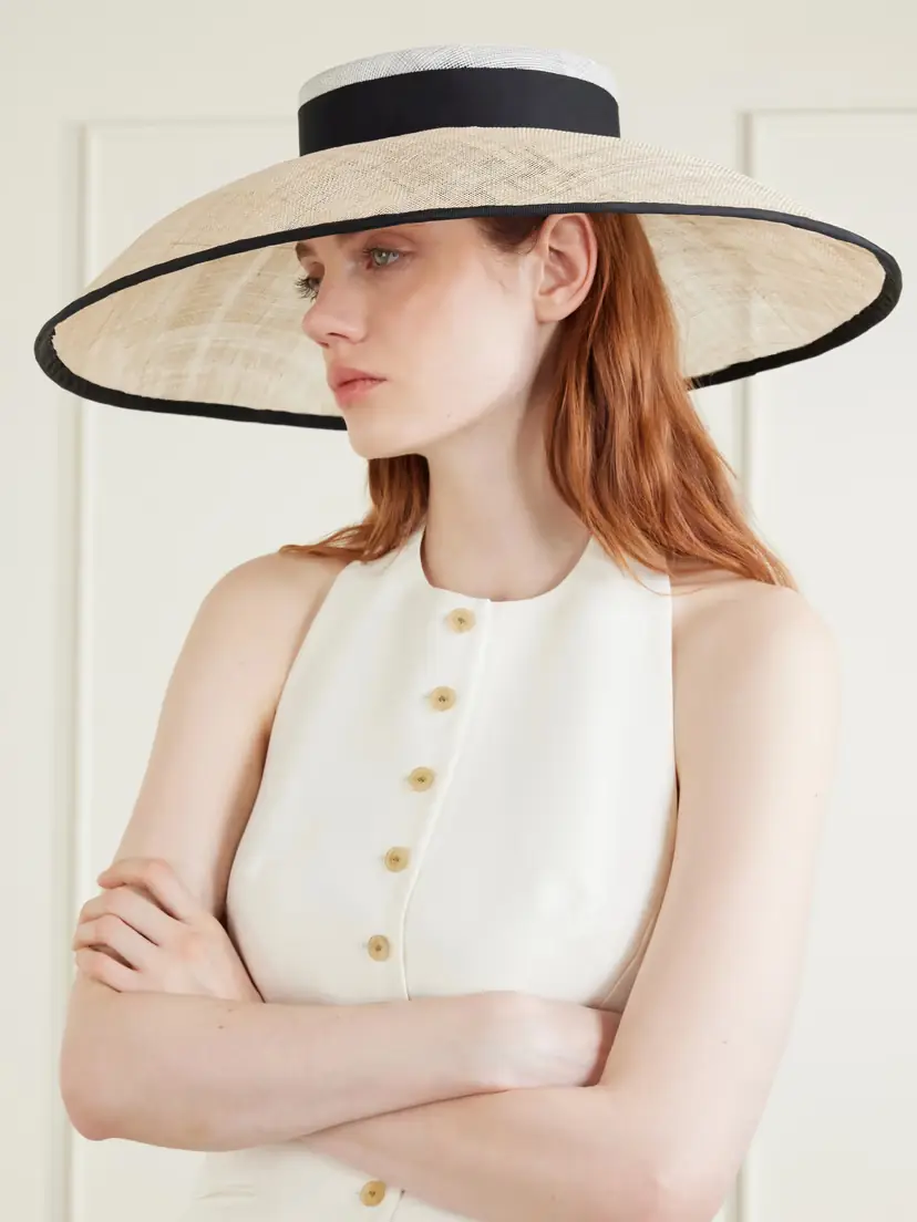 Gigi Burris Maris Grosgrain-trimmed Sinamay Sunhat - Neutral | Thumbnail 2 Gigi Burris Maris Grosgrain-trimmed Sinamay Sunhat - Neutral | Thumbnail 2